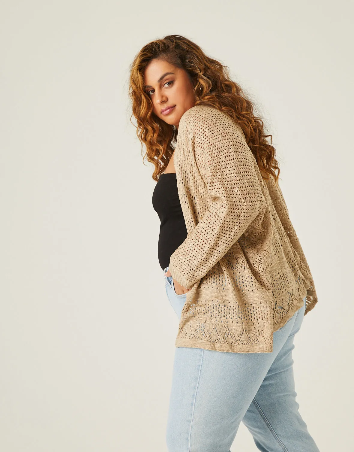 Plus Size Lightweight Knit Open Cardigan sold by 2020 Ave