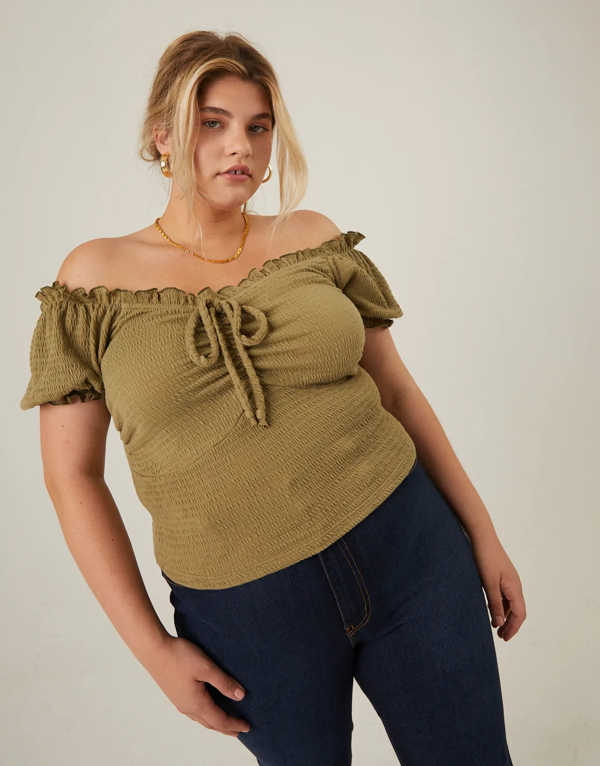 Plus Size All-Over Smocked Top sold by 2020 Ave