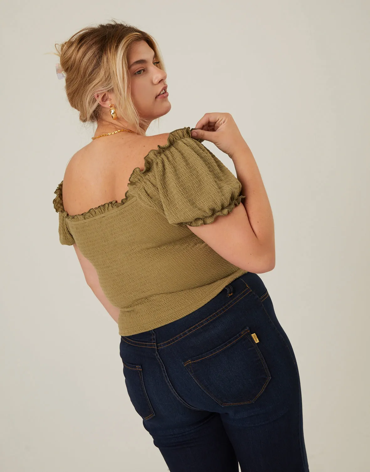 Plus Size All-Over Smocked Top sold by 2020 Ave product image thumbnail 3