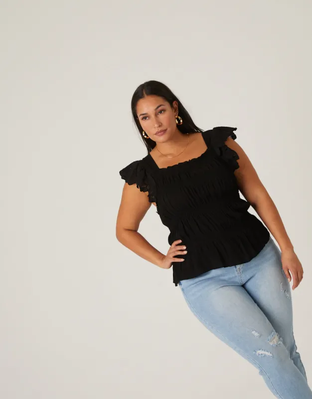 Plus Size Lace Trim Top sold by 2020 Ave