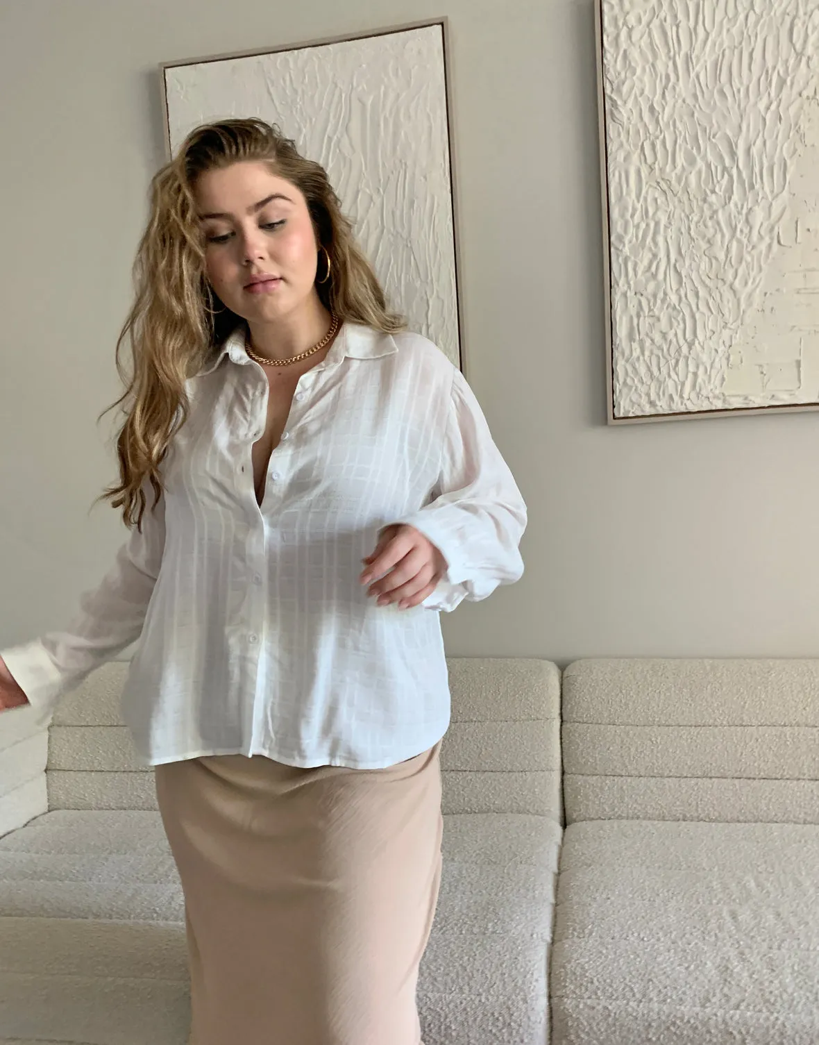 Plus Size Woven Breezy Button Up Shirt sold by 2020 Ave product image thumbnail 2