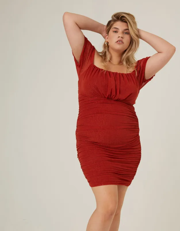 Plus Size Mesh Ruched Dress sold by 2020 Ave