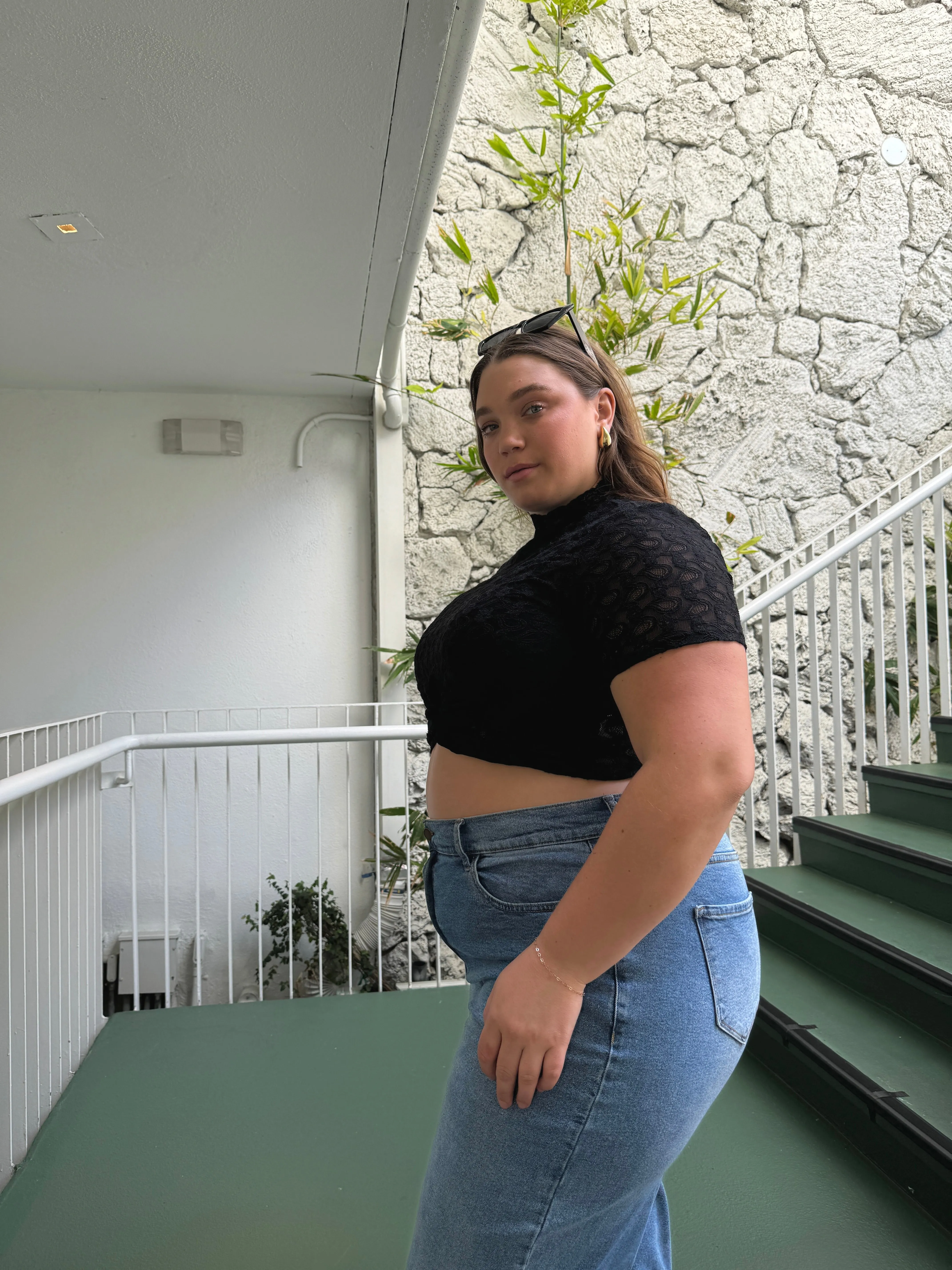 Plus Size Lace Mock Neck Top sold by 2020 Ave product image thumbnail 2