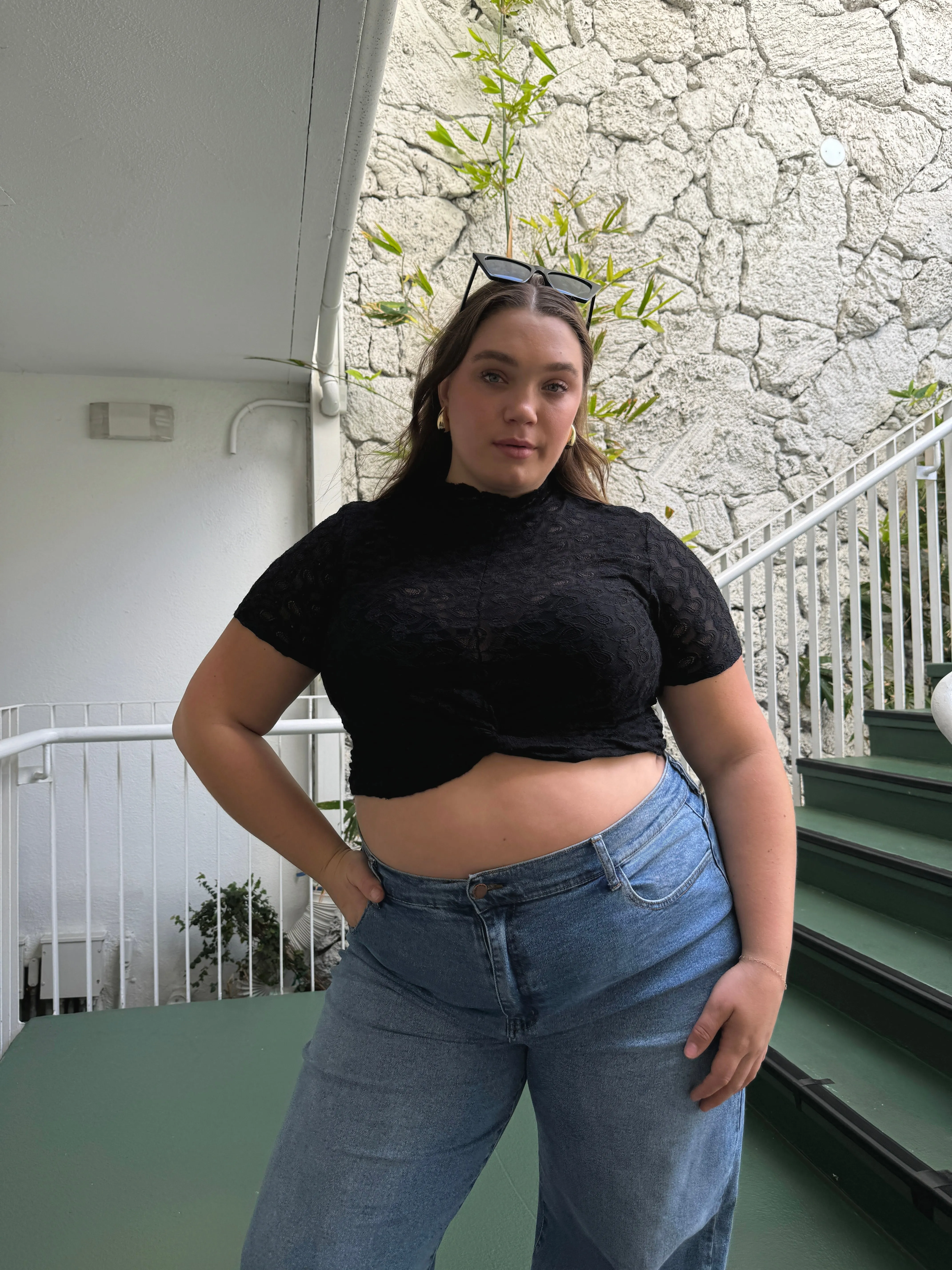 Plus Size Lace Mock Neck Top sold by 2020 Ave product image thumbnail 5