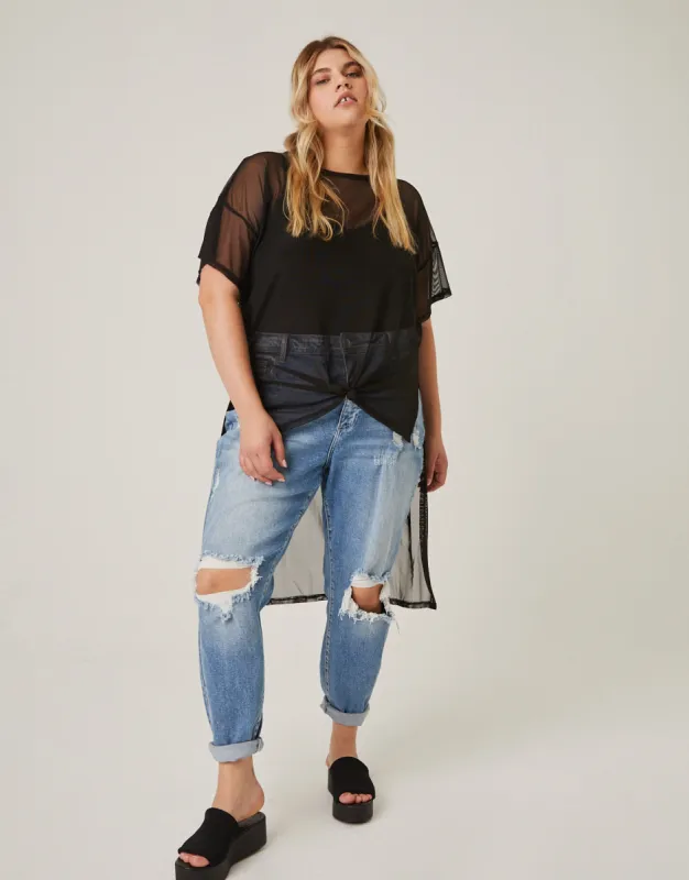 Plus Size High Low Mesh Tee sold by 2020 Ave