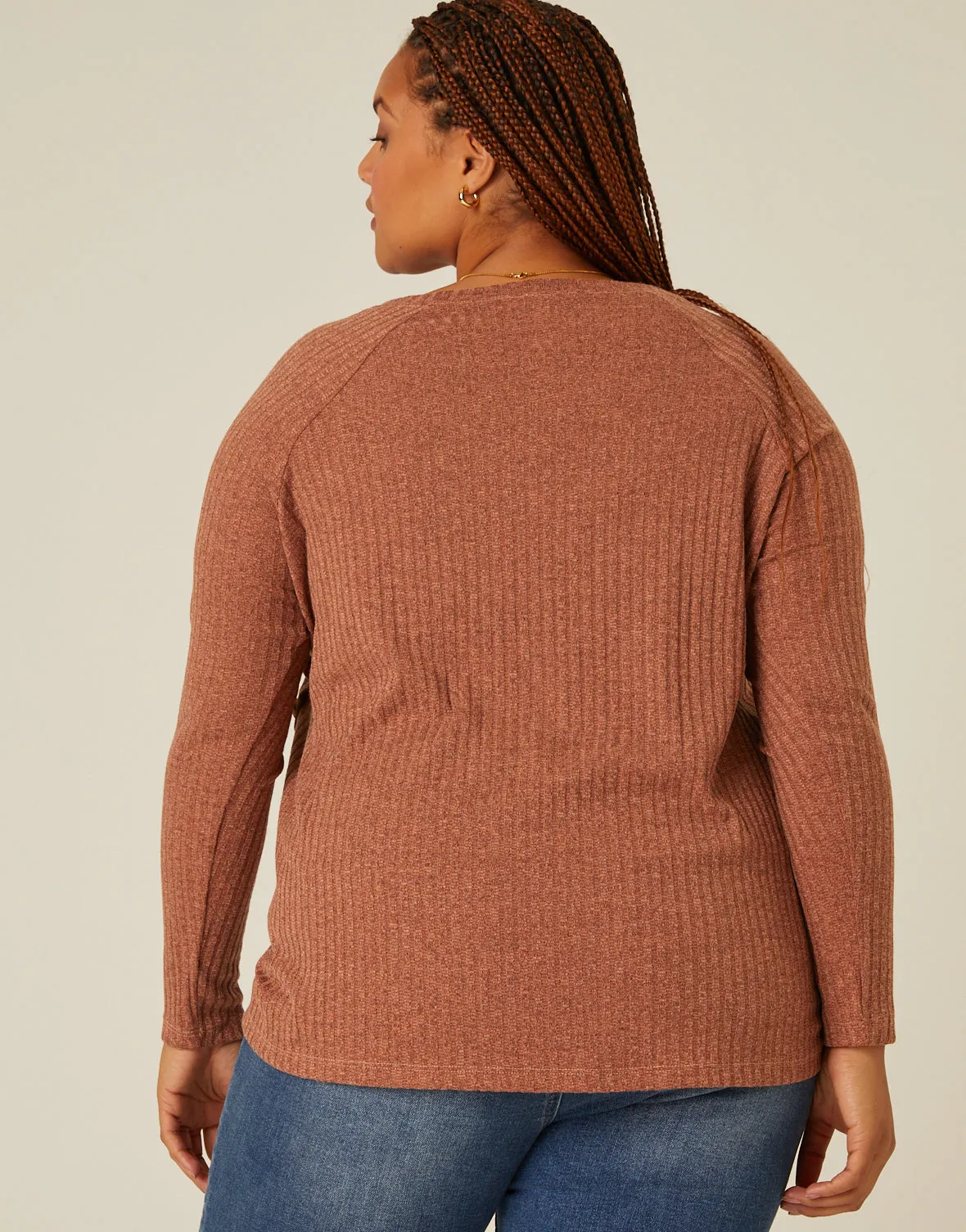 Plus Size Button Detail Ribbed Top sold by 2020 Ave product image thumbnail 5