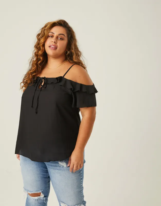 Plus Size Ruffle Neckline Chiffon Top sold by 2020 Ave