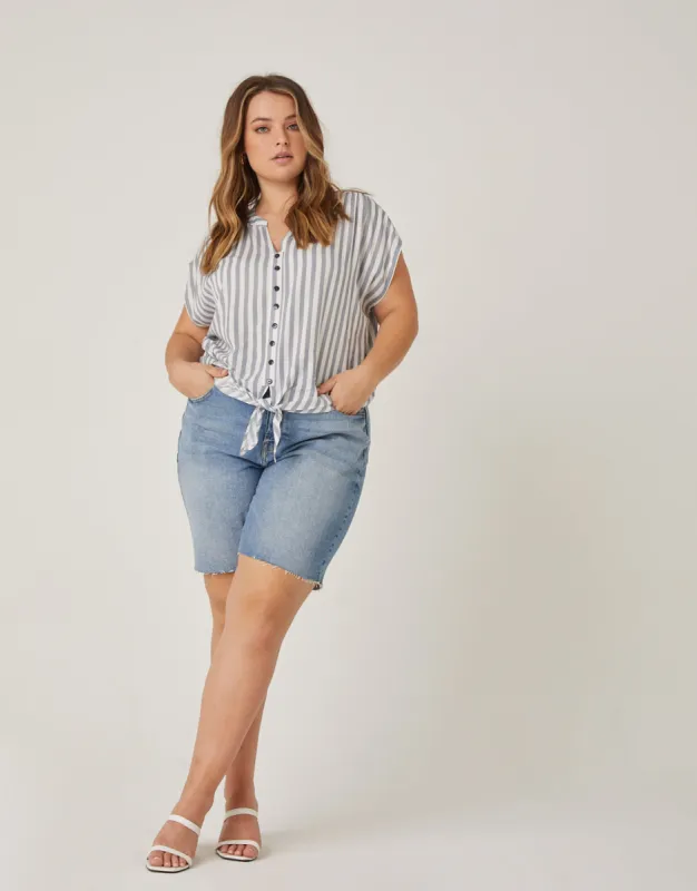 Plus Size Striped Woven Top sold by 2020 Ave