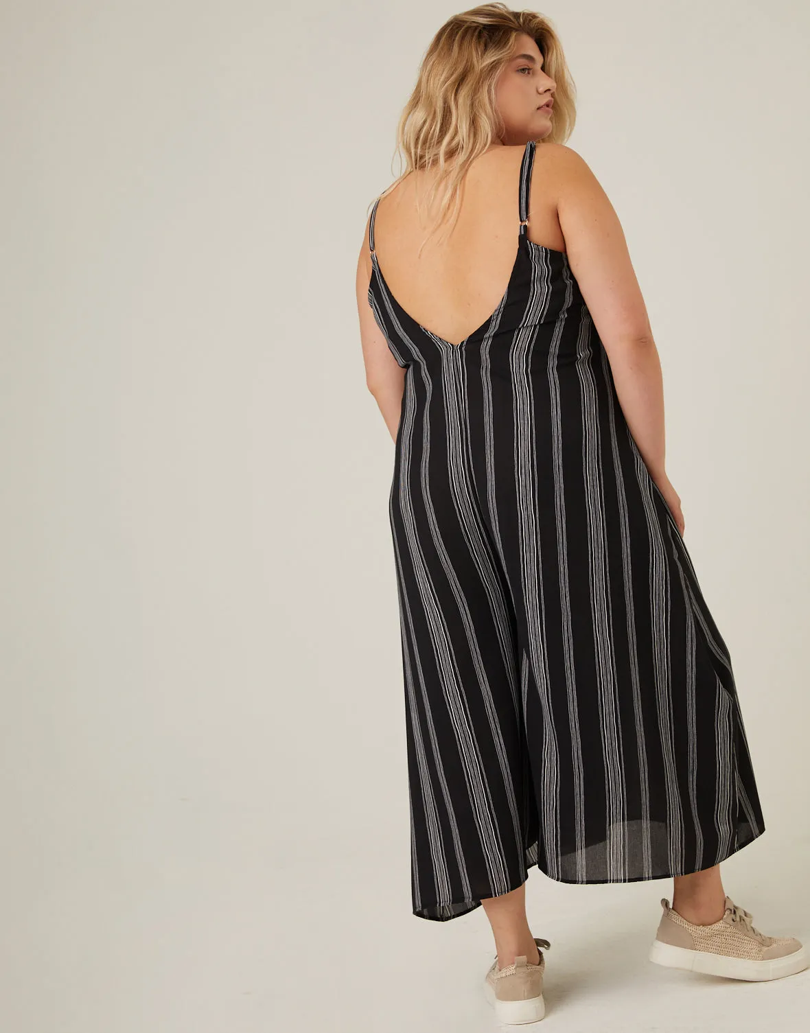 Plus Size Striped Flowy Cropped Jumpsuit sold by 2020 Ave product image thumbnail 5