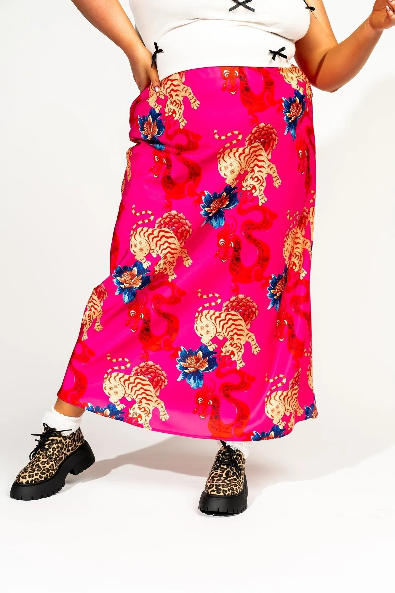Supernova Bias Satin Skirt in Year of the Dragon sold by Dressed In Lala product image thumbnail 5