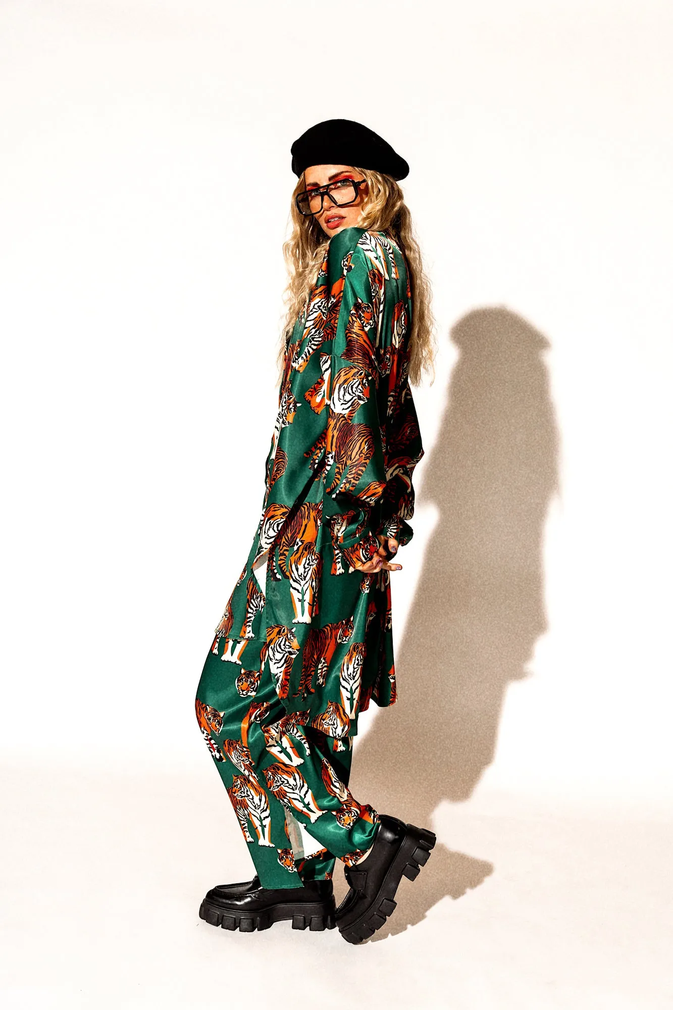 Posh Satin Playsuit in Tiger Tales sold by Dressed In Lala product image thumbnail 2