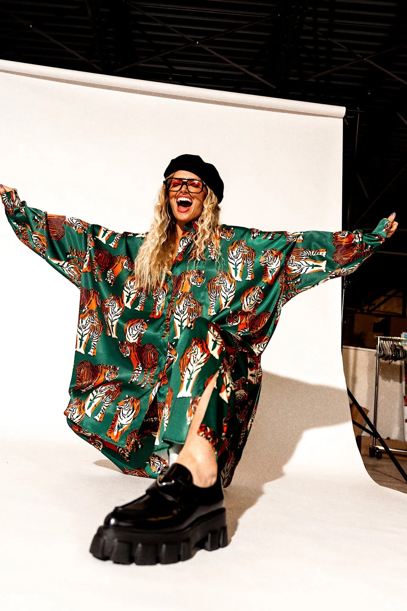 Posh Satin Playsuit in Tiger Tales sold by Dressed In Lala product image thumbnail 4