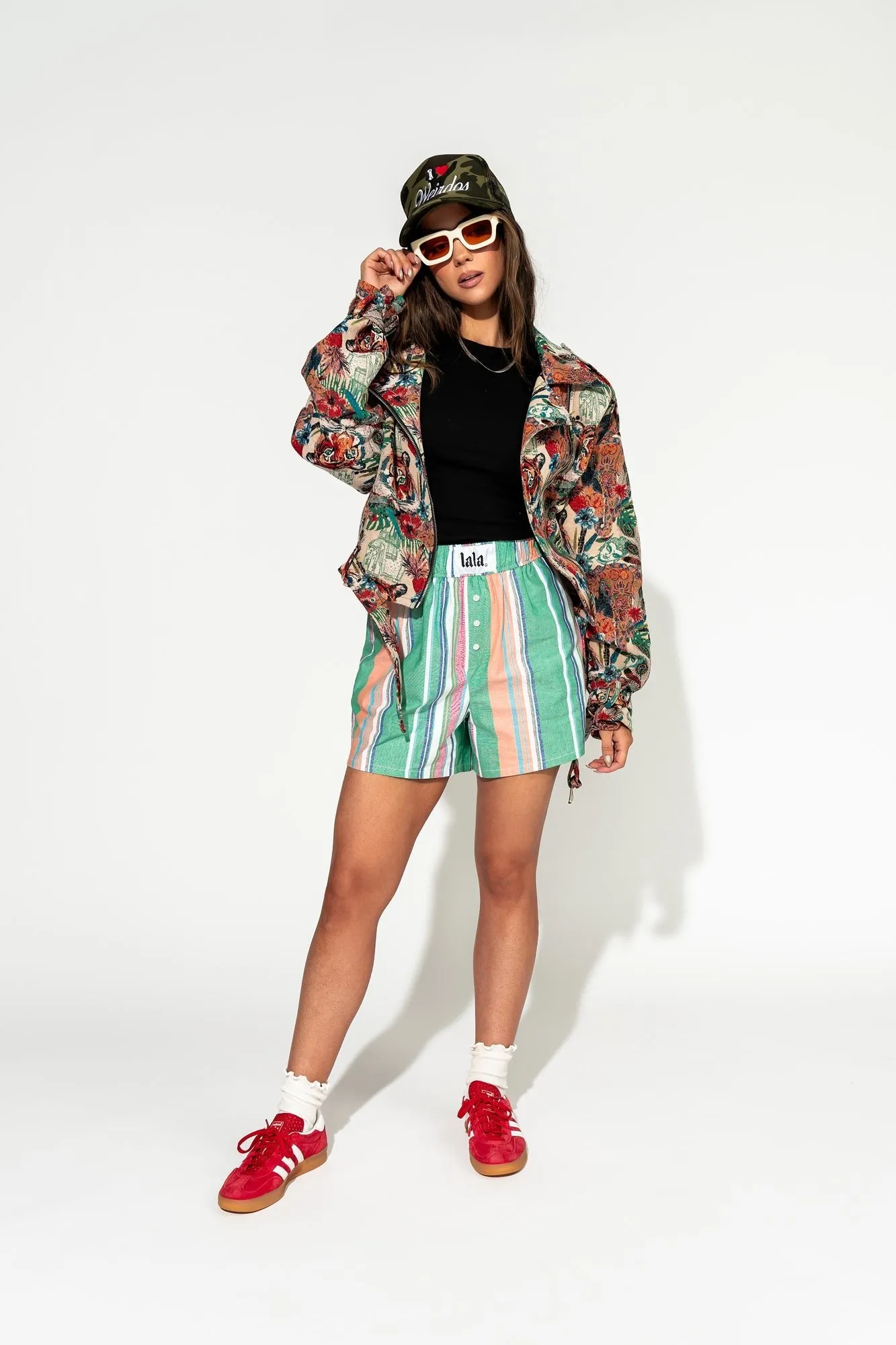 Good Fortune Boxer Shorts in Country Club Stripe sold by Dressed In Lala product image thumbnail 5