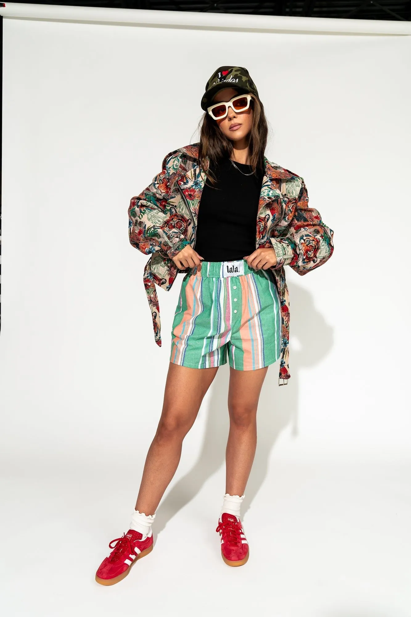 Good Fortune Boxer Shorts in Country Club Stripe sold by Dressed In Lala product image thumbnail 2