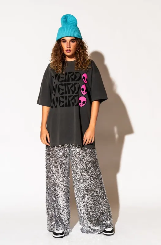 Weirdo Alien Tee in Charcoal + Pink sold by Dressed In Lala