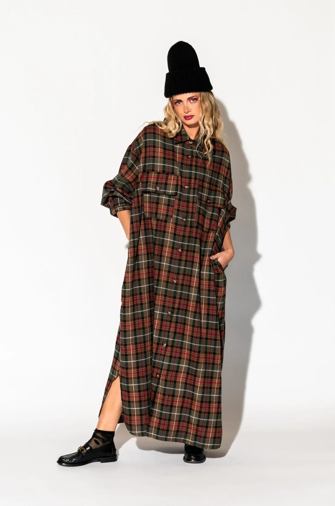 grunge flannel dress Flannel Dress, Red Red / 3XL