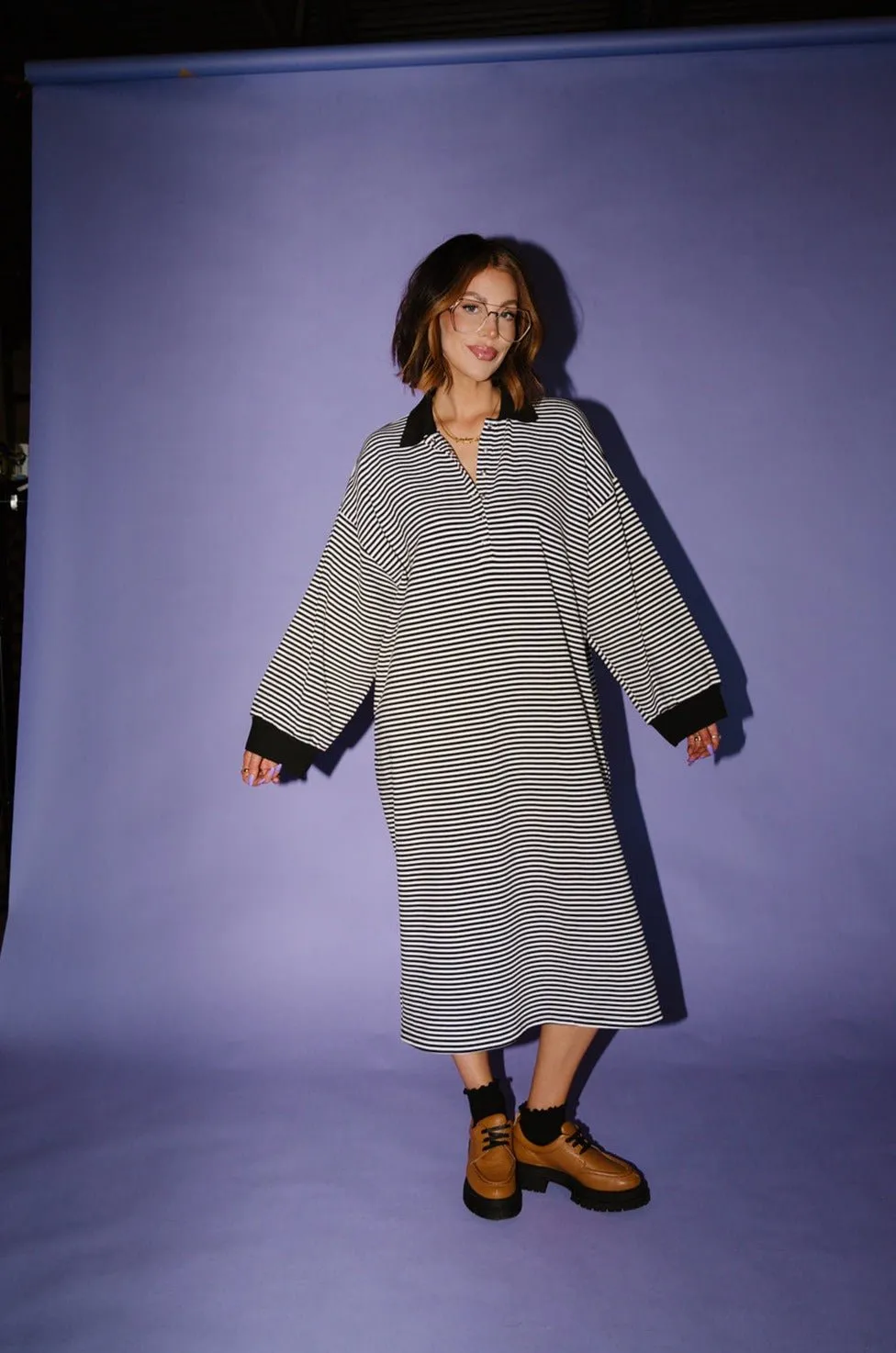 Lalaland University Oversized Polo Dress sold by Dressed In Lala product image thumbnail 3