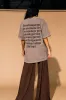 LALA ORIGINAL: The World Needs Your Magic Mantra Oversized Tee in Cocoa sold by Dressed In Lala