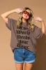 LALA ORIGINAL: The World Needs Your Magic Mantra Oversized Tee in Cocoa sold by Dressed In Lala