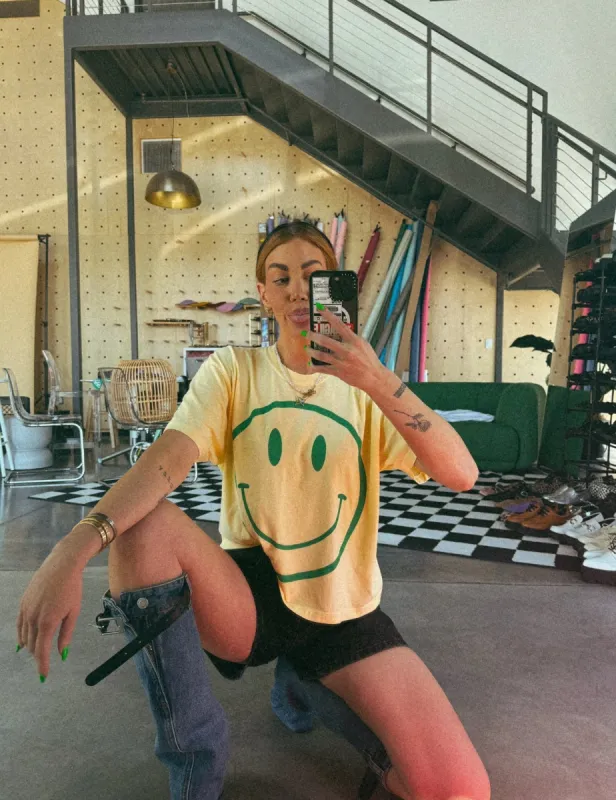 The World Needs Your Magic Crop Tee in Butter Yellow + Green sold by Dressed In Lala