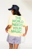 The World Needs Your Magic Crop Tee in Butter Yellow + Green sold by Dressed In Lala
