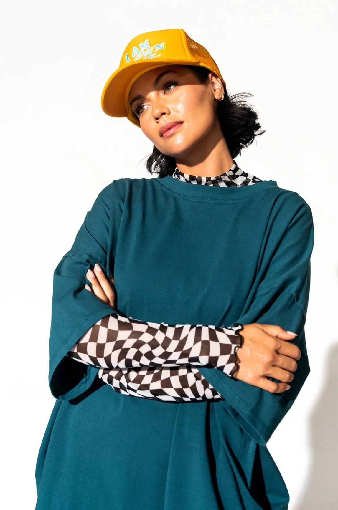 Ultimate Oversized T-Shirt Dress in Ocean Blue sold by Dressed In Lala product image thumbnail 3