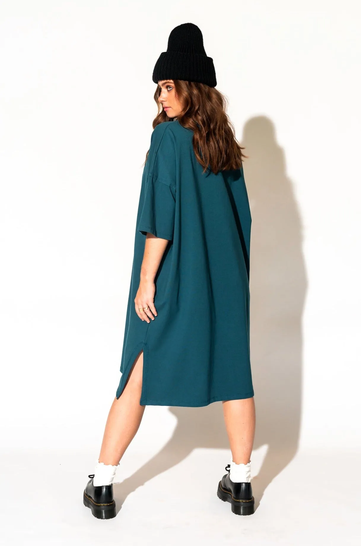 Ultimate Oversized T-Shirt Dress in Ocean Blue sold by Dressed In Lala product image thumbnail 2