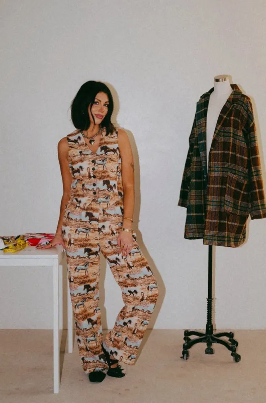 Untamed Horse Jacquard Trousers sold by Dressed In Lala
