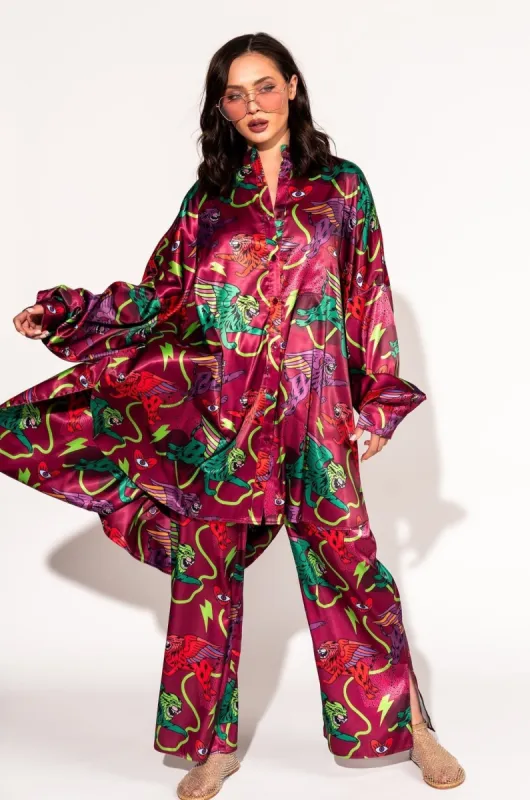 Lala Satin Playsuit in Wild Whimsy sold by Dressed In Lala