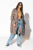 Zuri Oversized Grunge Flannel in Half + Half Mocha and Black sold by Dressed In Lala