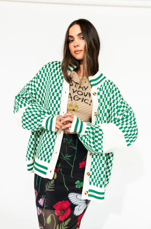 Get What I Want Grandpa Cardigan in Lucky Clover Green sold by Dressed In Lala