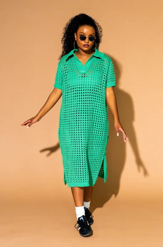 Soul Stuff Knit Dress + Slip in Jade sold by Dressed In Lala