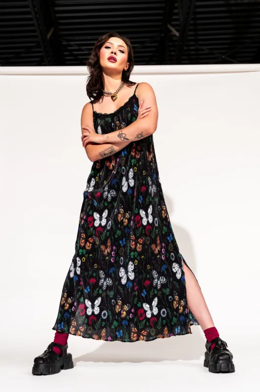 Money Honey Plisse Slip Dress in Folklore Florals made by Dressed In Lala