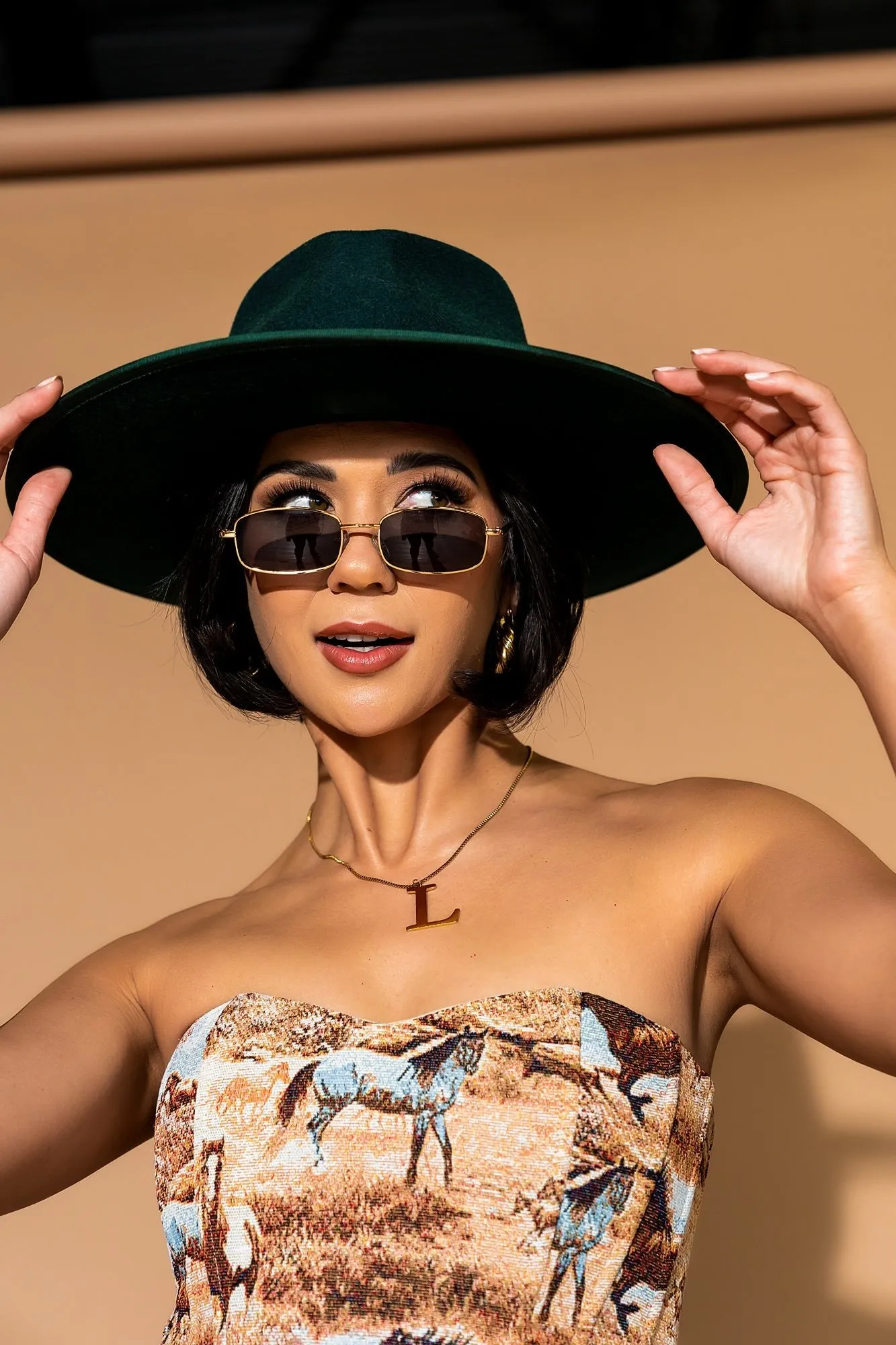 Billie Rancher Hat in Emerald sold by Dressed In Lala