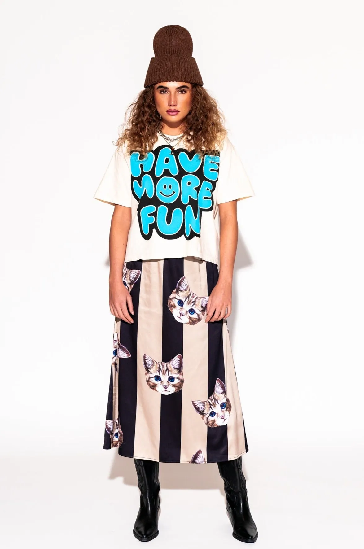 Grunge Chic Beanie in Cocoa sold by Dressed In Lala product image thumbnail 2