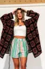 Oversized Granny Square Crochet Cardigan in Black + Brown sold by Dressed In Lala