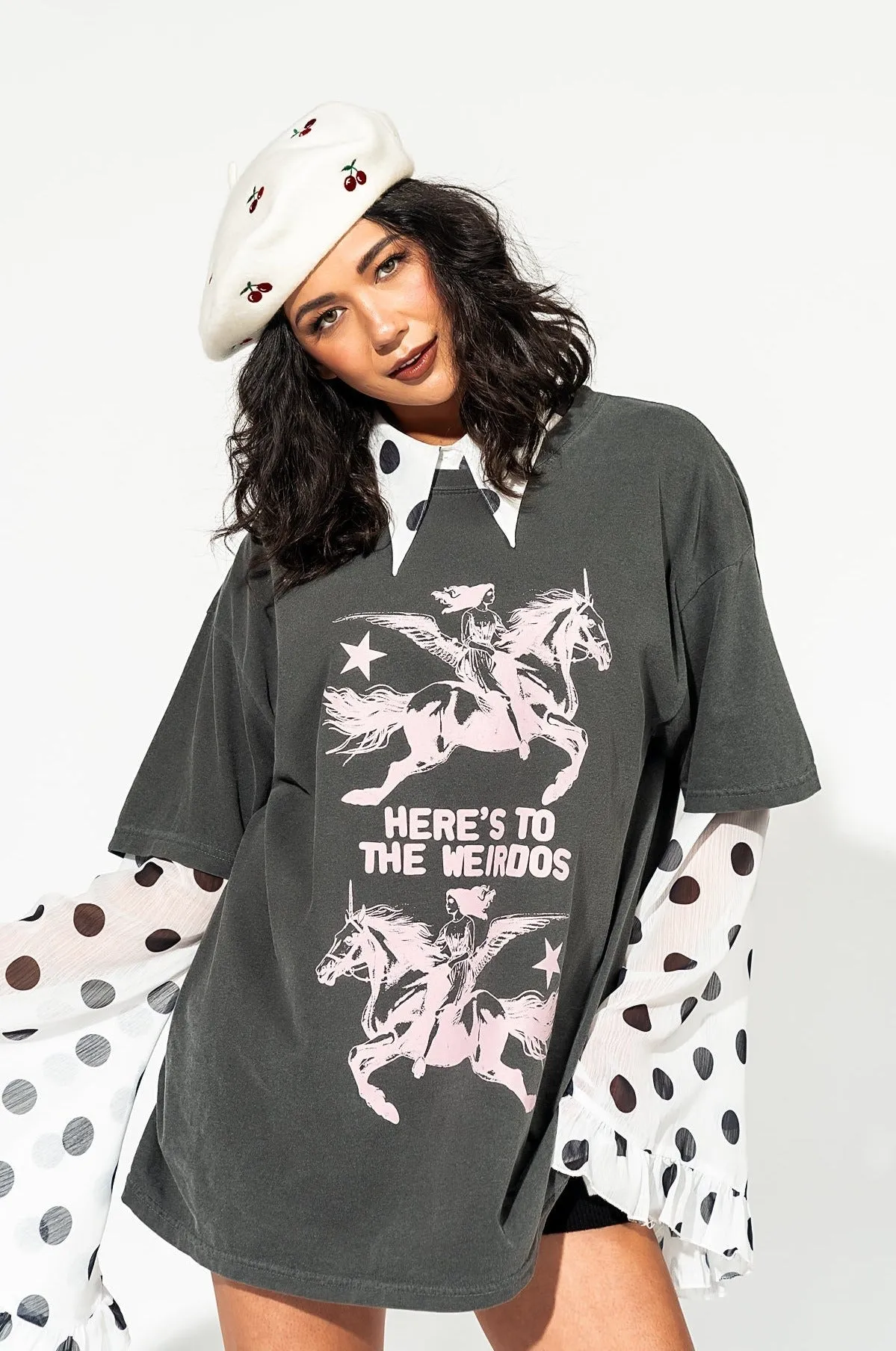 Here's To The Weirdos Oversized Tee *RESTOCKED* sold by Dressed In Lala product image thumbnail 5