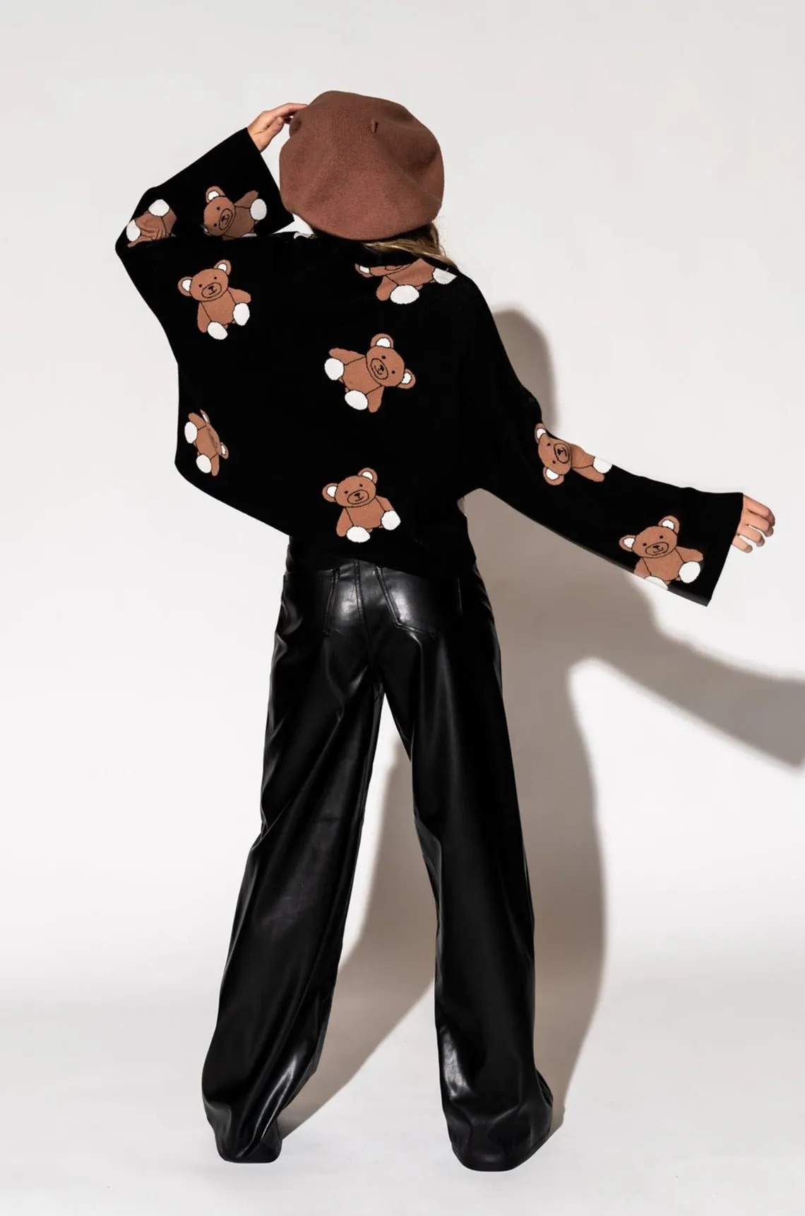 Young At Heart Cropped Sweater in Teddy Bears sold by Dressed In Lala product image thumbnail 4