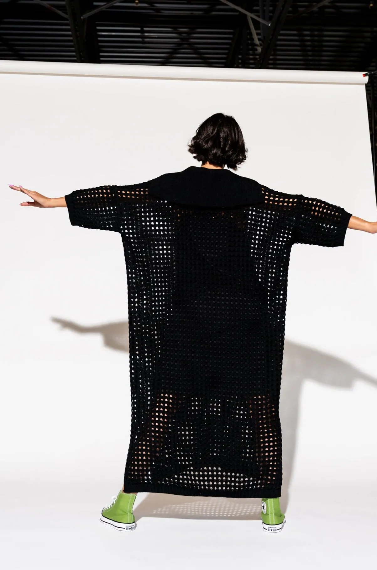 Be Bold Oversized Knit Dress + Slip in Black sold by Dressed In Lala product image thumbnail 4