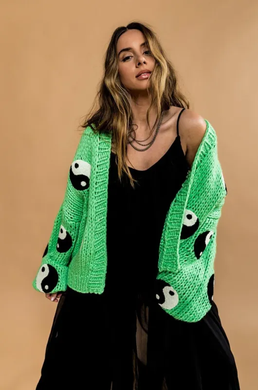 Visionary Hand Knit Yin and Yang Cardigan sold by Dressed In Lala