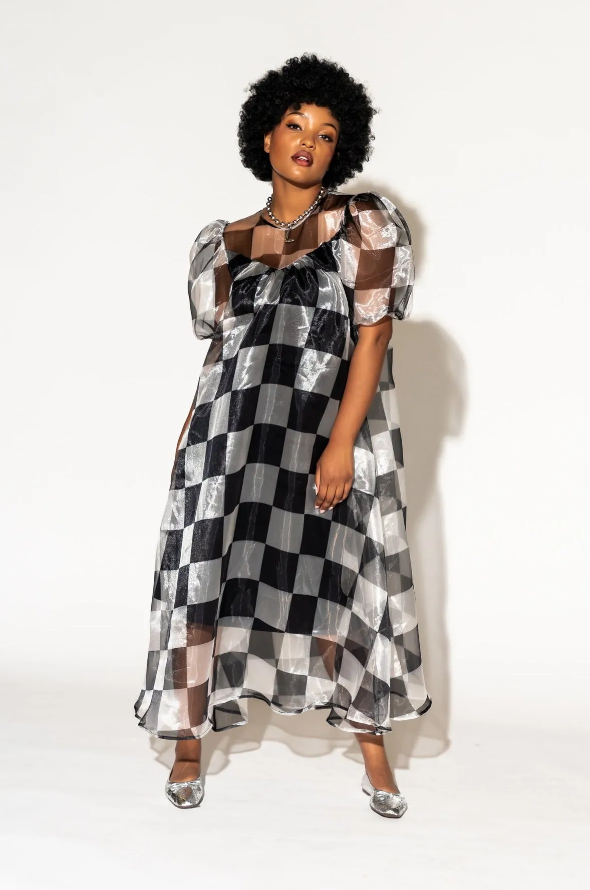 Star Energy Organza Dress in Checkerboard sold by Dressed In Lala product image thumbnail 2