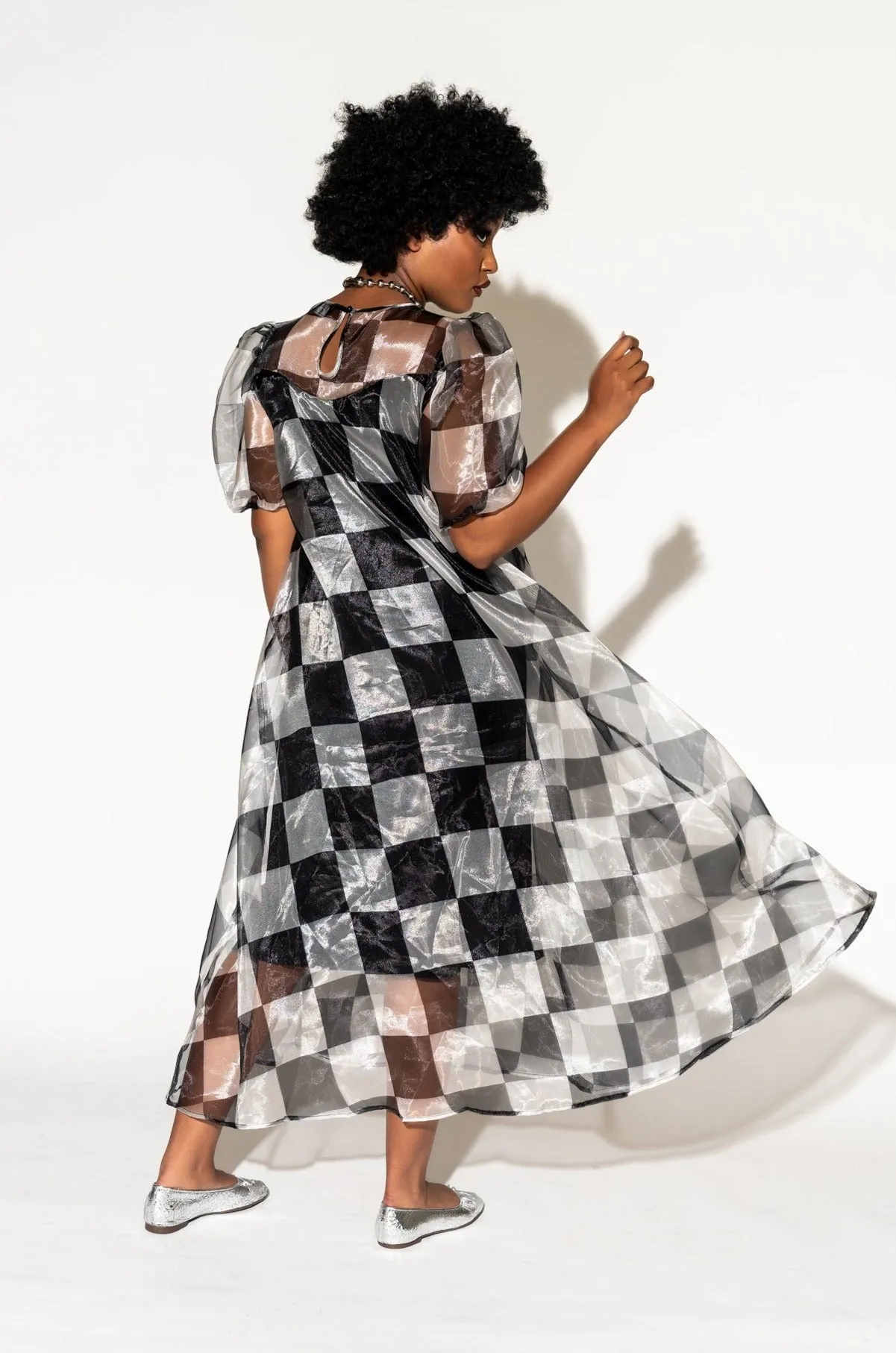 Star Energy Organza Dress in Checkerboard sold by Dressed In Lala product image thumbnail 5