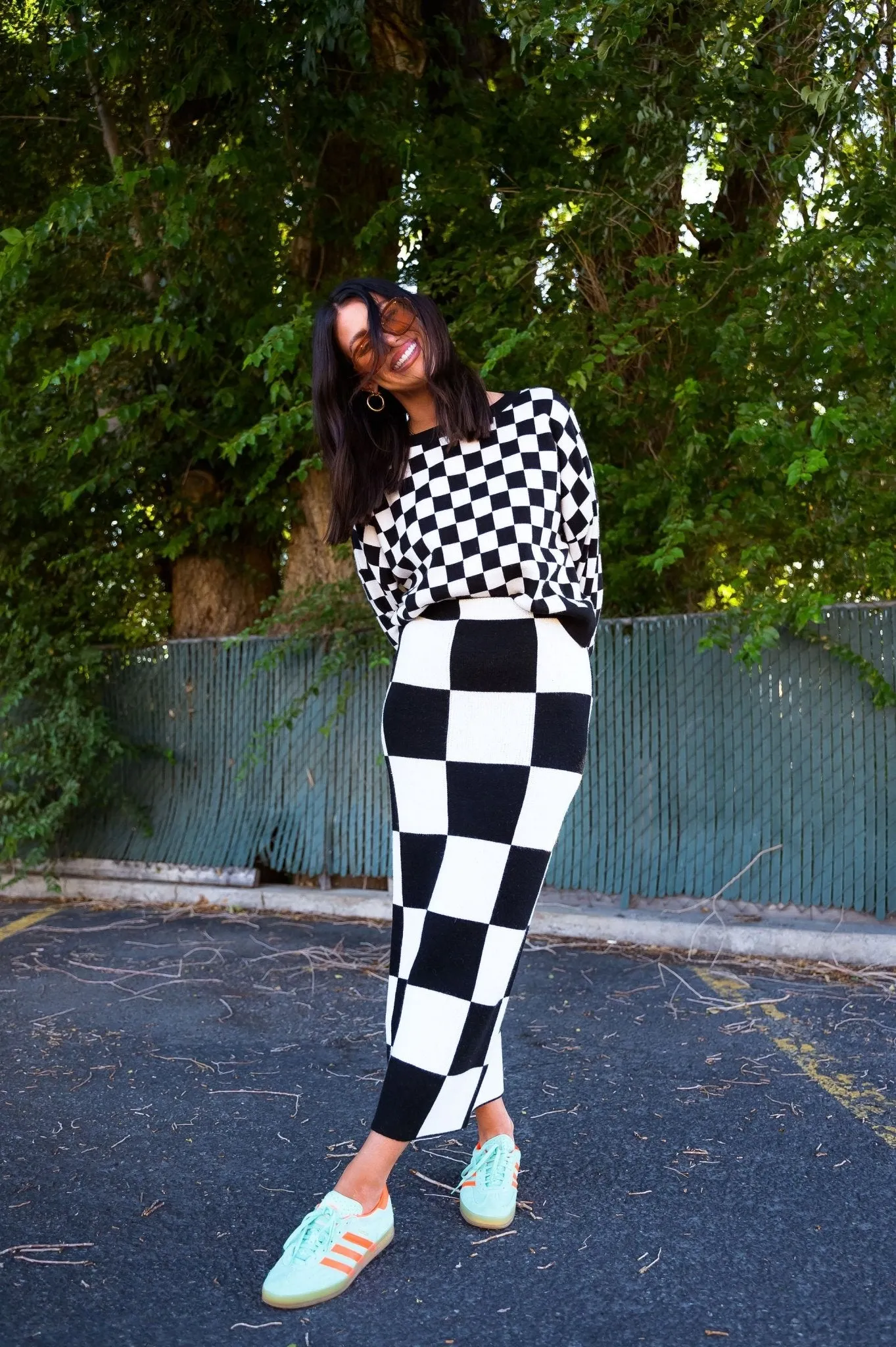 Retrograde Boxy Mod Knit in Checkerboard sold by Dressed In Lala product image thumbnail 5