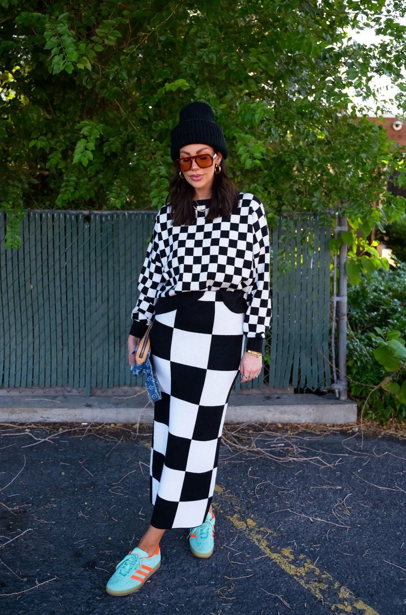 Retrograde Boxy Mod Knit in Checkerboard sold by Dressed In Lala product image thumbnail 2