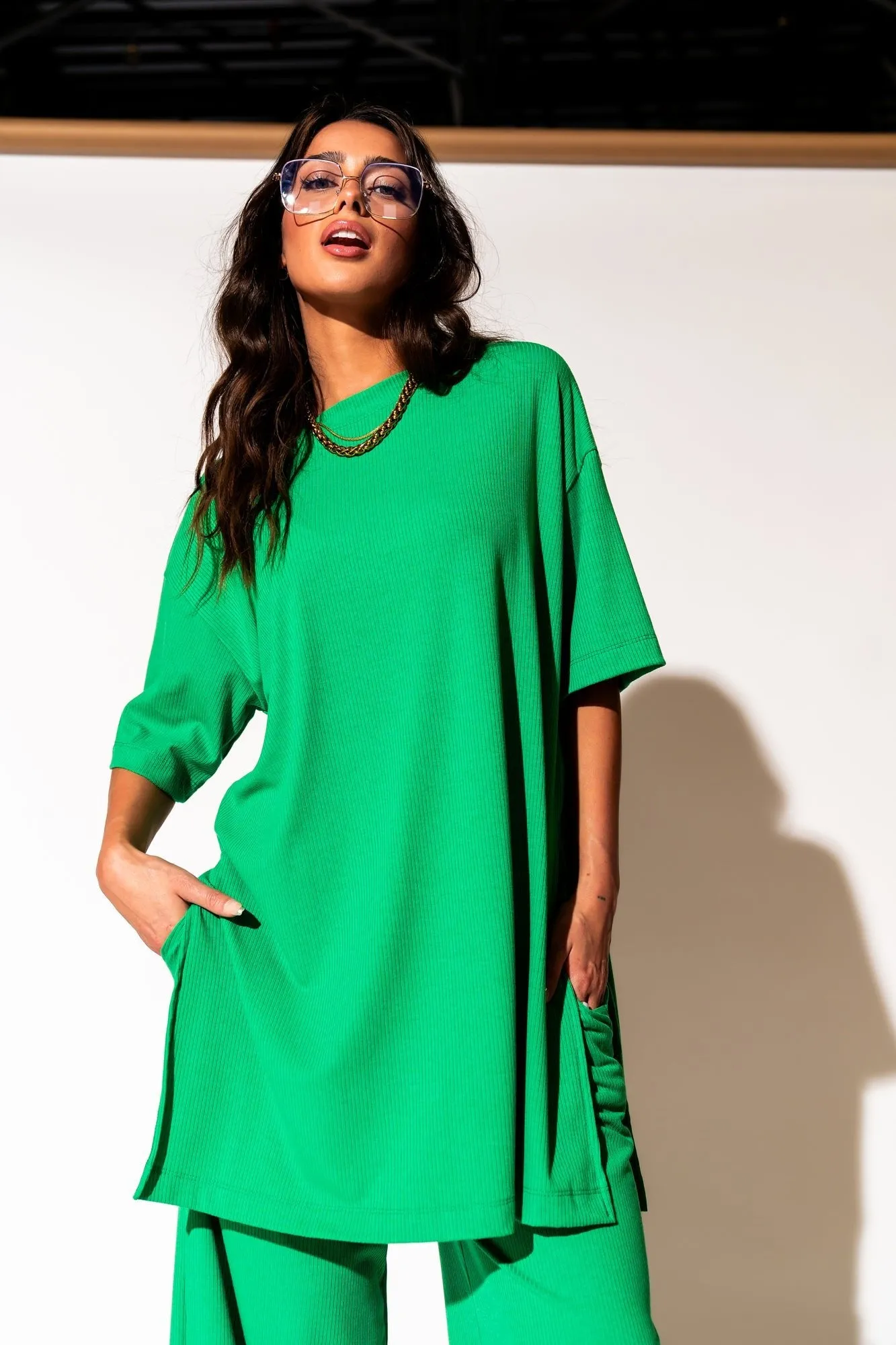Leveled Up Ribbed Playsuit in Green sold by Dressed In Lala product image thumbnail 4