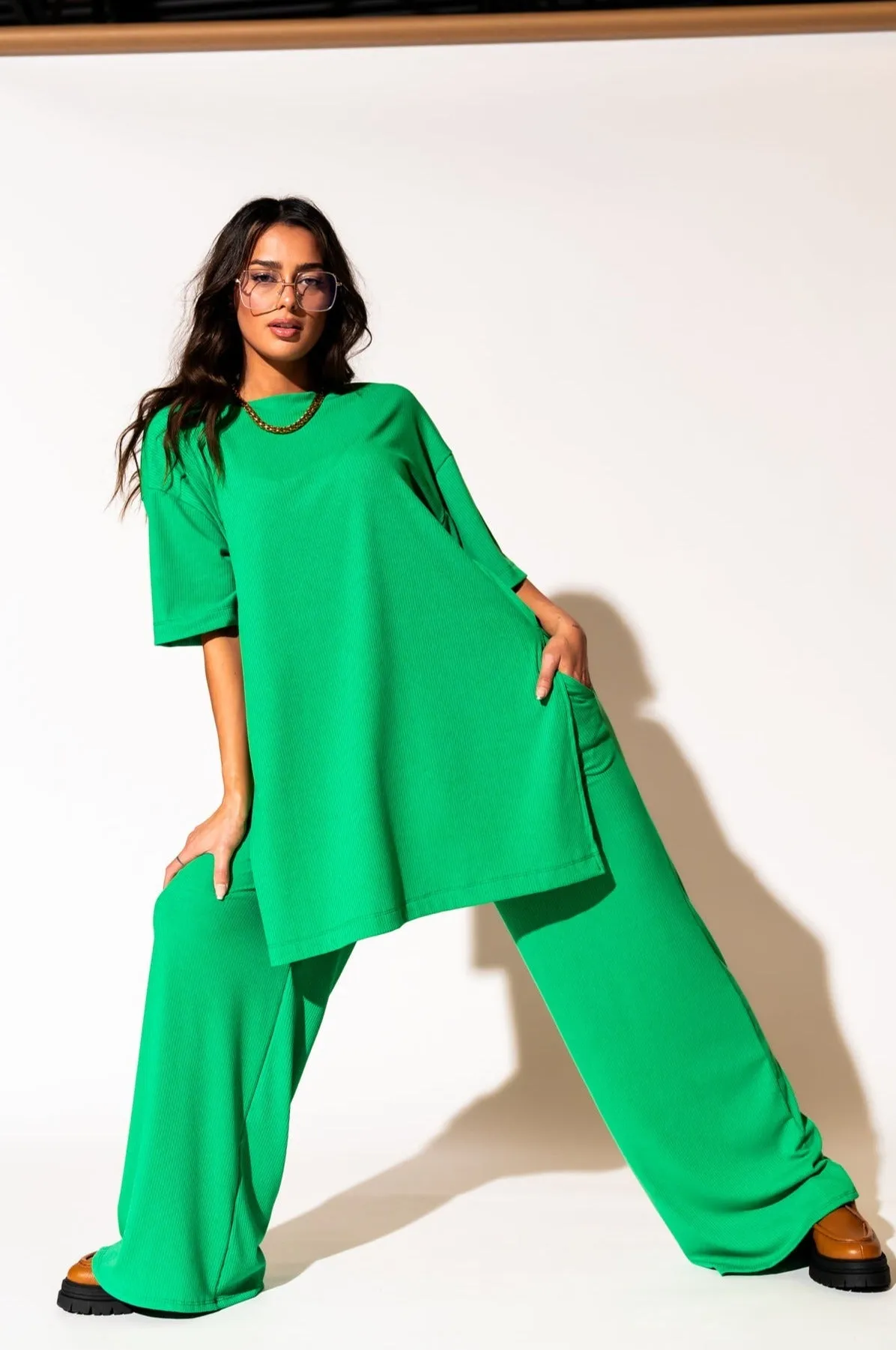 Leveled Up Ribbed Playsuit in Green sold by Dressed In Lala