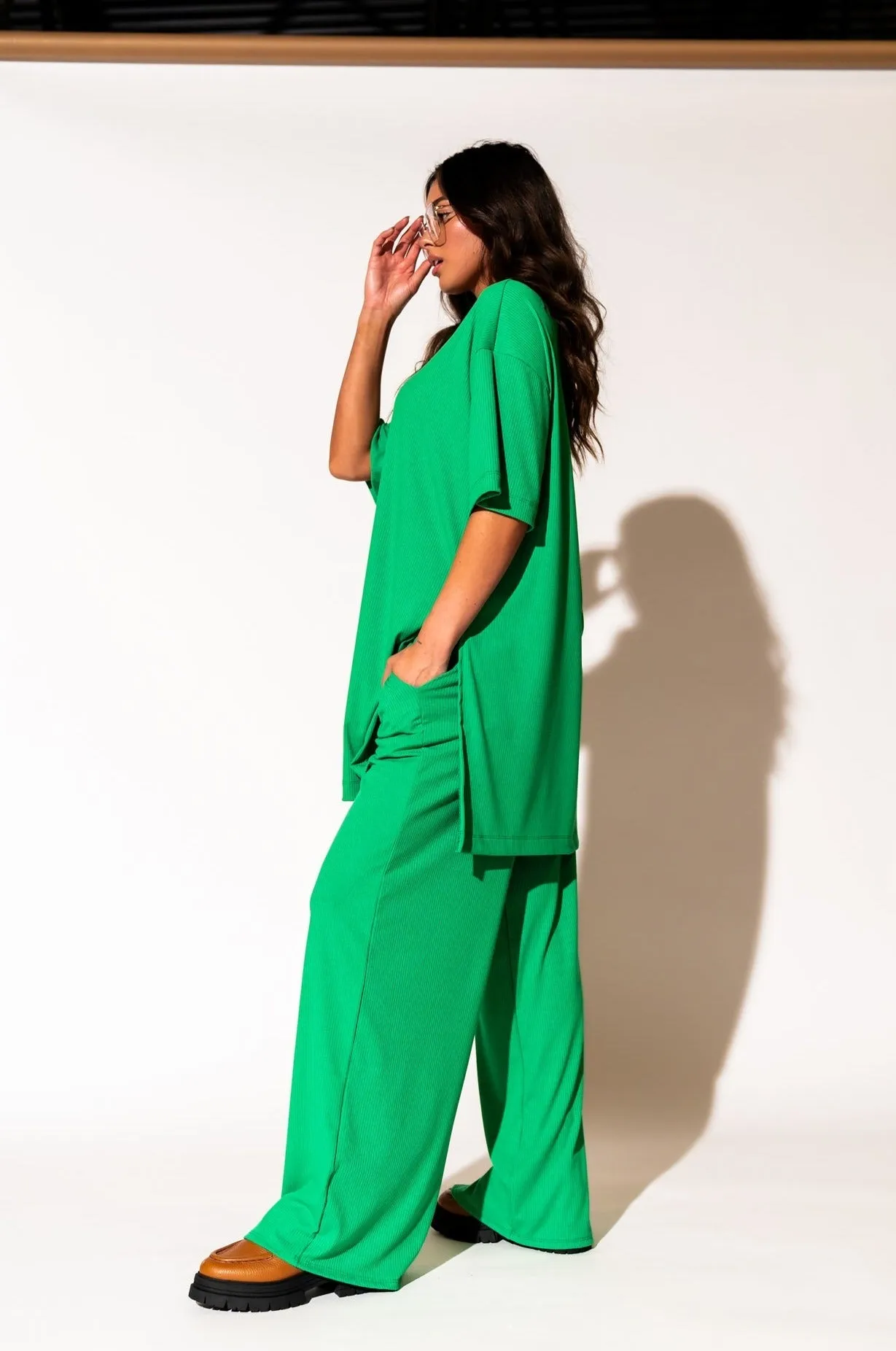 Leveled Up Ribbed Playsuit in Green sold by Dressed In Lala product image thumbnail 5