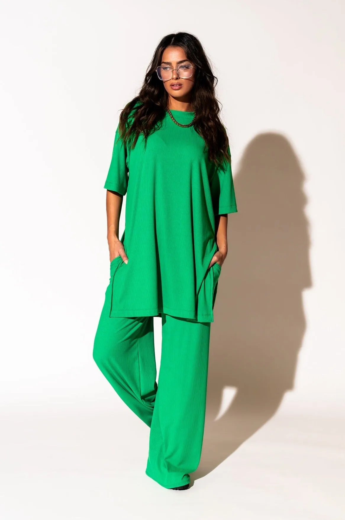 Leveled Up Ribbed Playsuit in Green sold by Dressed In Lala product image thumbnail 2
