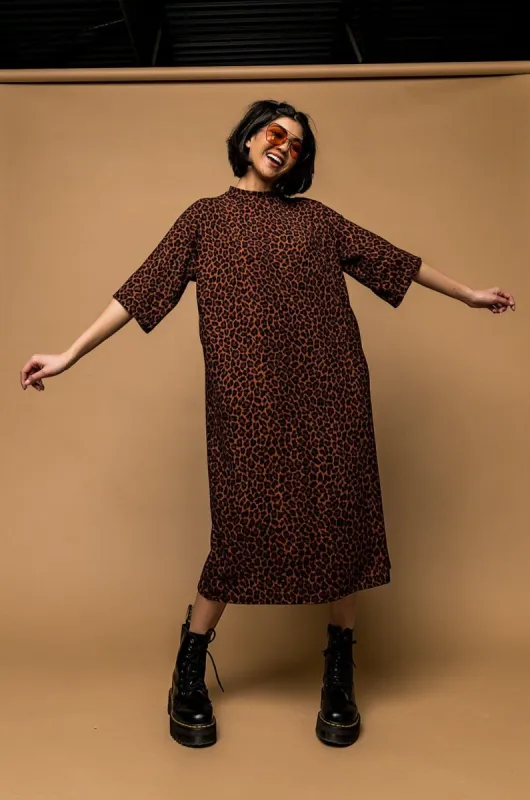 Ozzy Dress in Leopard sold by Dressed In Lala