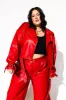 Buttery Soft Vegan Leather Moto Jacket in Cherry Red sold by Dressed In Lala